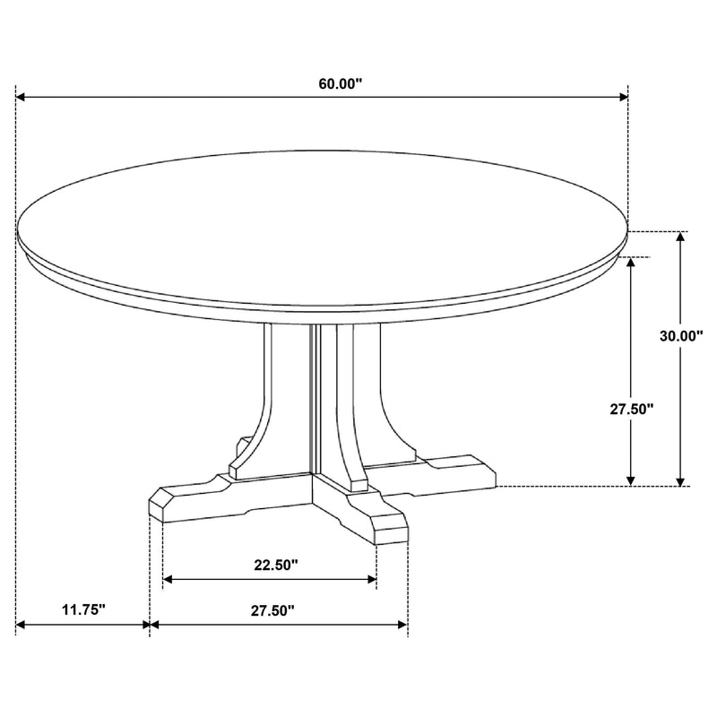 Hartville 5-piece Round Dining Table Set Natural Light Brown - 109460-S5