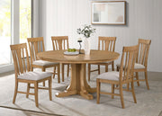 Hartville 7-piece Round Dining Table Set Natural Light Brown - 109460-S7