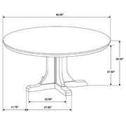 Hartville 7-piece Round Dining Table Set Natural Light Brown - 109460-S7