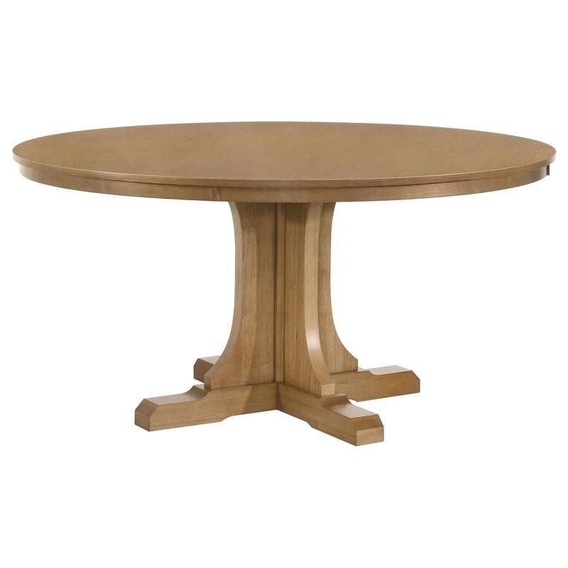 Hartville 7-piece Round Dining Table Set Natural Light Brown - 109460-S7