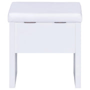 Harvey Vanity Set with Lift-Top Stool White - 300290