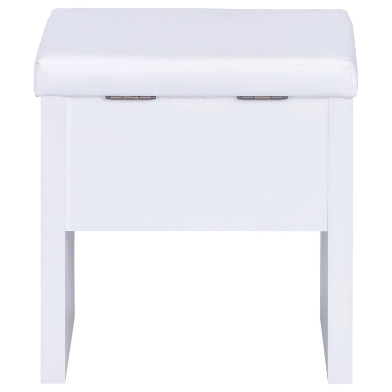 Harvey Vanity Set with Lift-Top Stool White - 300290