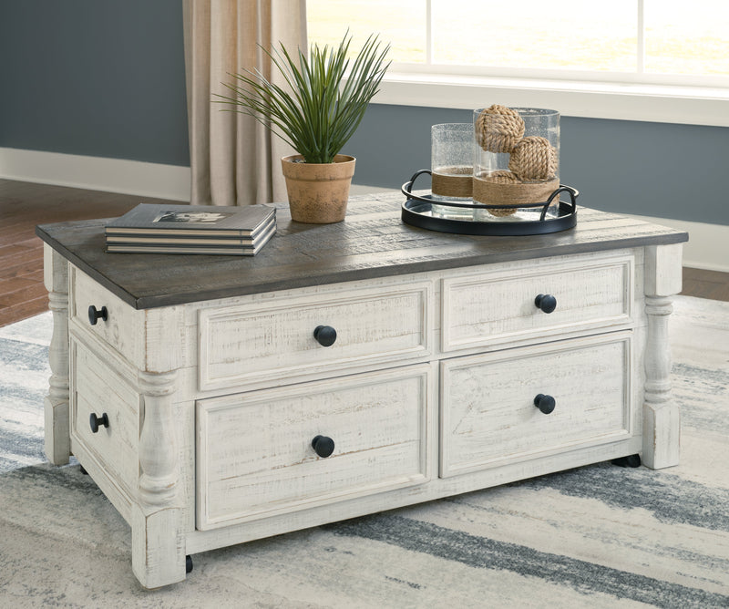 Havalance Coffee Table with 2 End Tables in White/Gray - PKG013789