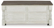Havalance Coffee Table with 2 End Tables in White/Gray - PKG013789