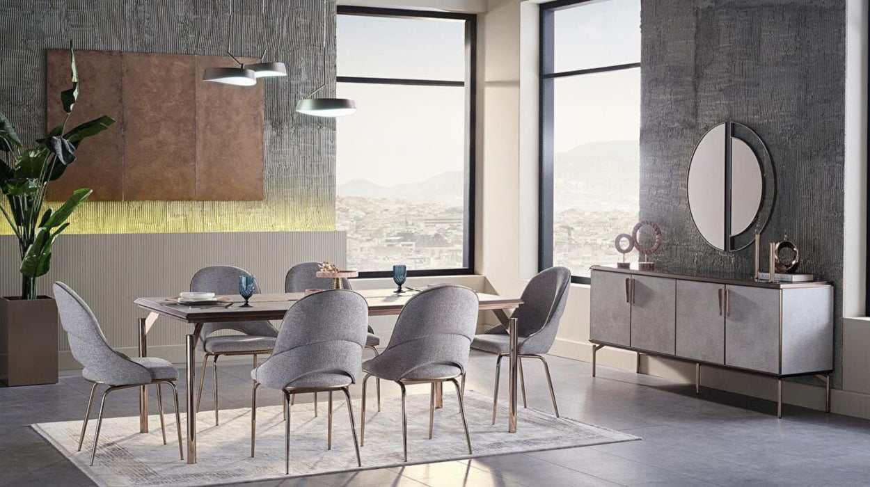 Havana Gray 7 - Piece Dining Room Set - Gate FurnitureDining Room Set