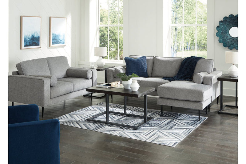 Hazela Charcoal Sofa Chaise and Loveseat - Gate FurniturePreSet