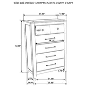 Hazlewood 5-drawer Bedroom Chest of Drawers Vineyard Oak - 207535