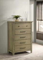 Hazlewood 5-drawer Bedroom Chest of Drawers Vineyard Oak - 207535