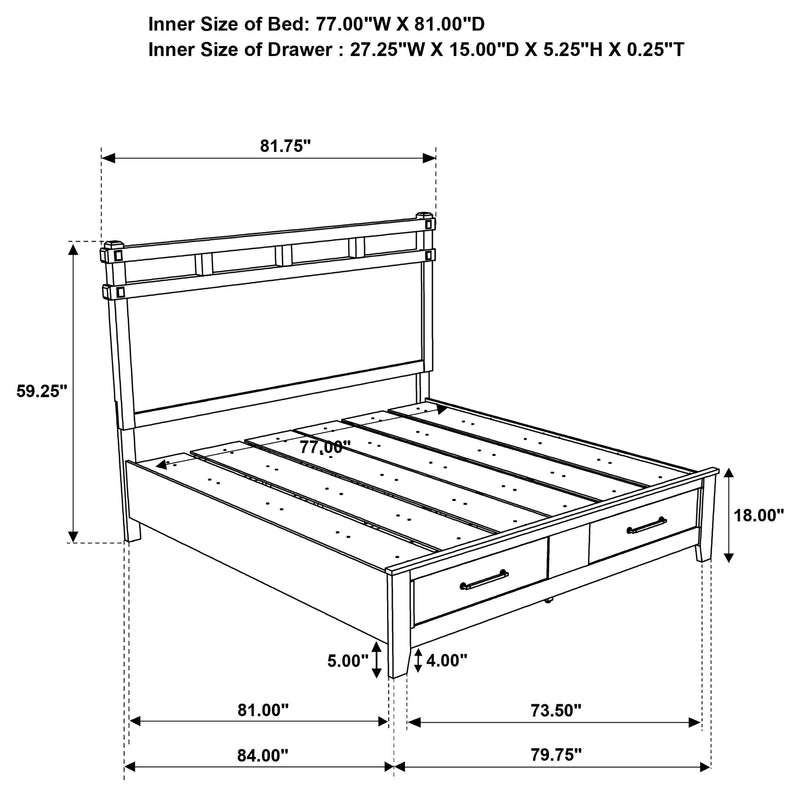 Hazlewood 5-piece Eastern King Bedroom Set Vineyard Oak - 207530KE-S5