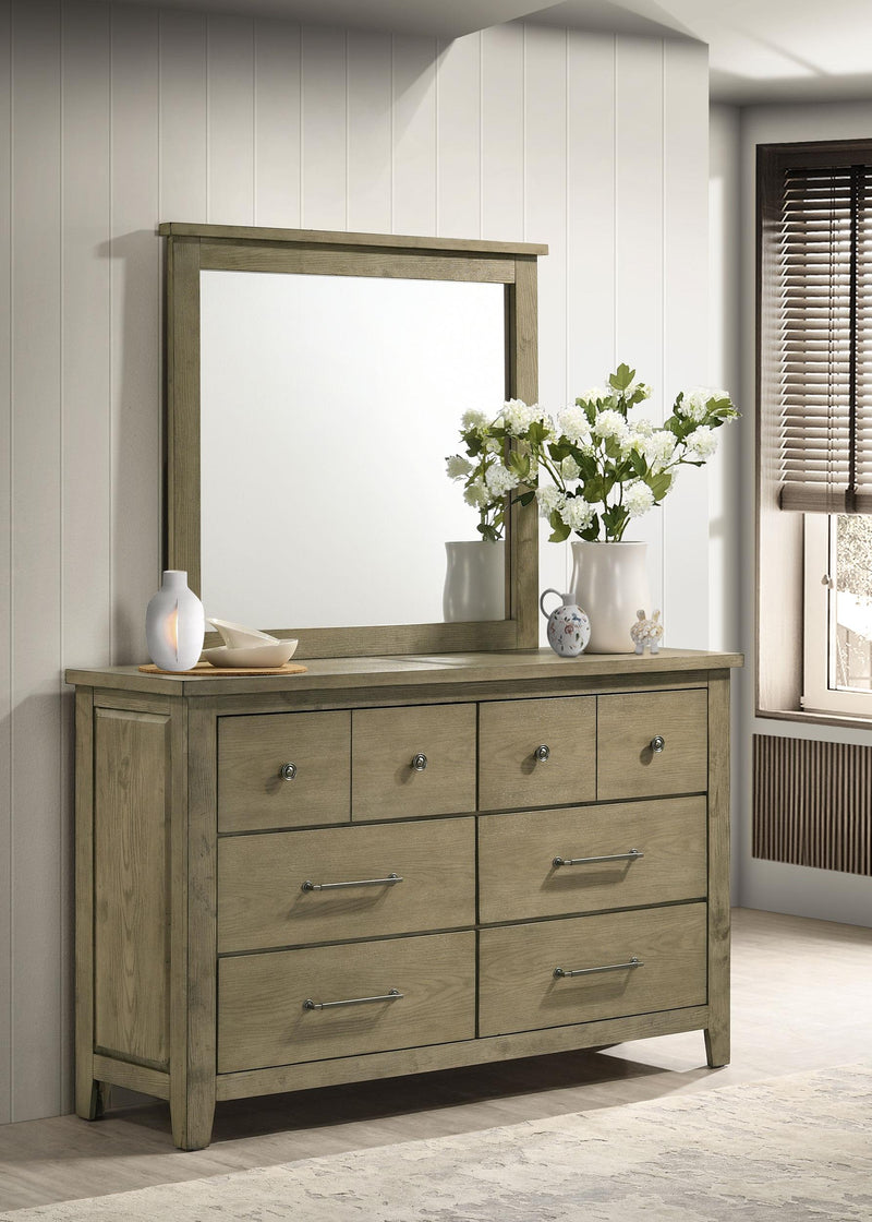 Hazlewood 6-drawer Bedroom Dresser with Mirror Vineyard Oak - 207533M