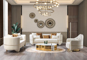 Helena Ivory Velvet Chair - Lara FurnitureAccent Chair
