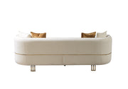 Helena Ivory Velvet Sofa & Loveseat - Lara FurnitureLiving Room Set