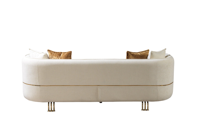 Helena Ivory Velvet Sofa & Loveseat - Lara FurnitureLiving Room Set