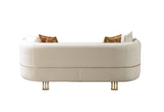 Helena Ivory Velvet Sofa & Loveseat - Lara FurnitureLiving Room Set