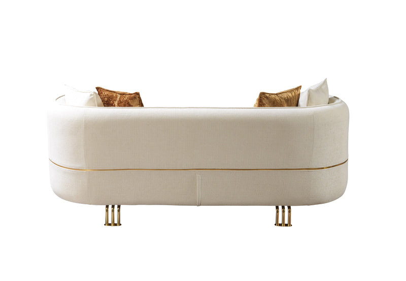 Helena Ivory Velvet Sofa & Loveseat - Lara FurnitureLiving Room Set