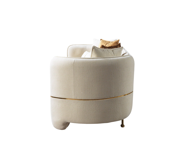 Helena Ivory Velvet Sofa & Loveseat - Lara FurnitureLiving Room Set