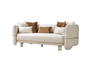 Helena Ivory Velvet Sofa & Loveseat - Lara FurnitureLiving Room Set