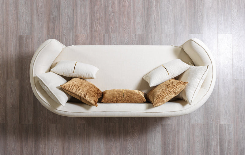 Helena Ivory Velvet Sofa & Loveseat - Lara FurnitureLiving Room Set