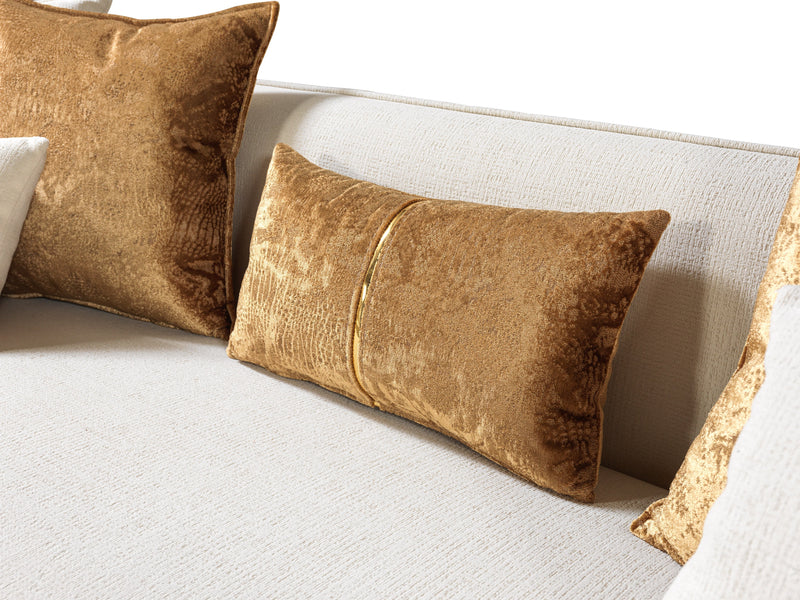 Helena Ivory Velvet Sofa & Loveseat - Lara FurnitureLiving Room Set