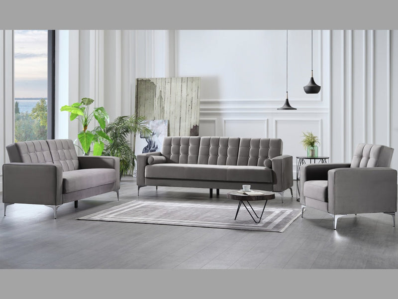 Hemera 63" Wide Tufted Convertible Loveseat - Loveseat