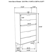 Henderson 5-drawer Bedroom Chest of Drawers Medium Oak - 222975