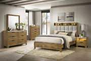 Henderson 6-drawer Bedroom Dresser with Mirror Medium Oak - 222973M
