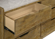 Henderson 6-drawer Bedroom Dresser with Mirror Medium Oak - 222973M