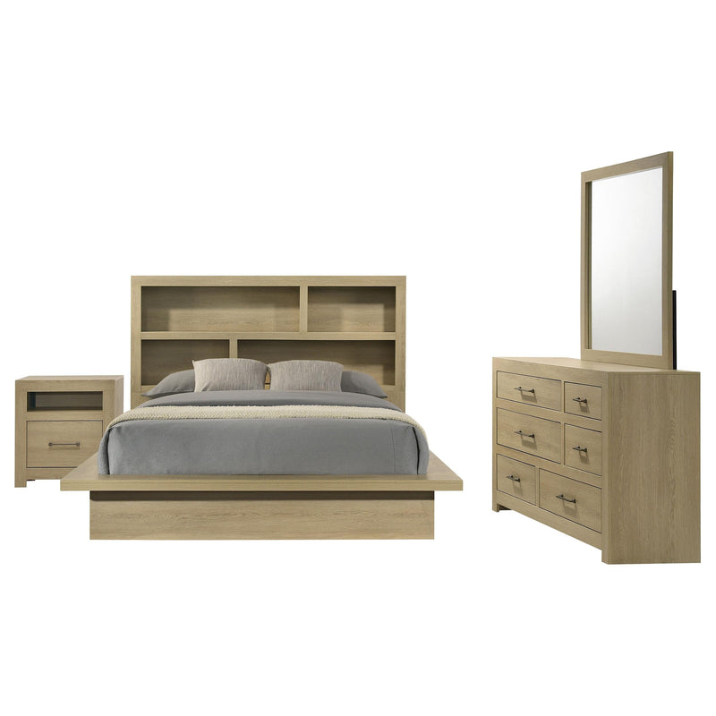 Hendricks 4-piece Eastern King Bedroom Set Light Oak - 222650KE-S4