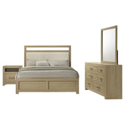 Hendricks 4-piece Eastern King Bedroom Set Light Oak - 222651KE-S4