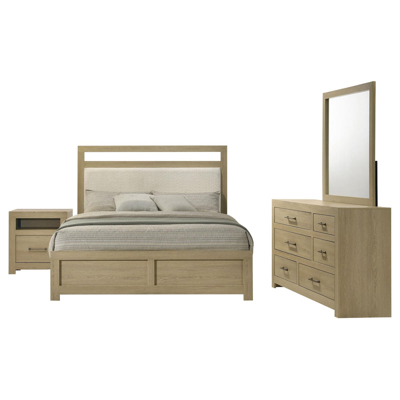 Hendricks 4-piece Eastern King Bedroom Set Light Oak - 222651KE-S4