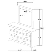 Hendricks 6-drawer Bedroom Dresser and Mirror Light Oak - 222653M