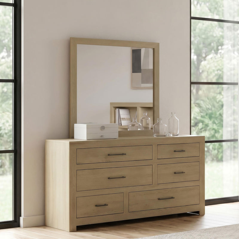 Hendricks 6-drawer Bedroom Dresser and Mirror Light Oak - 222653M