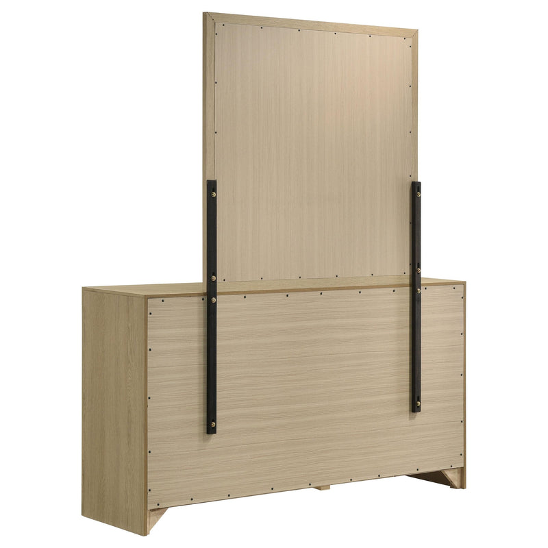 Hendricks 6-drawer Bedroom Dresser and Mirror Light Oak - 222653M