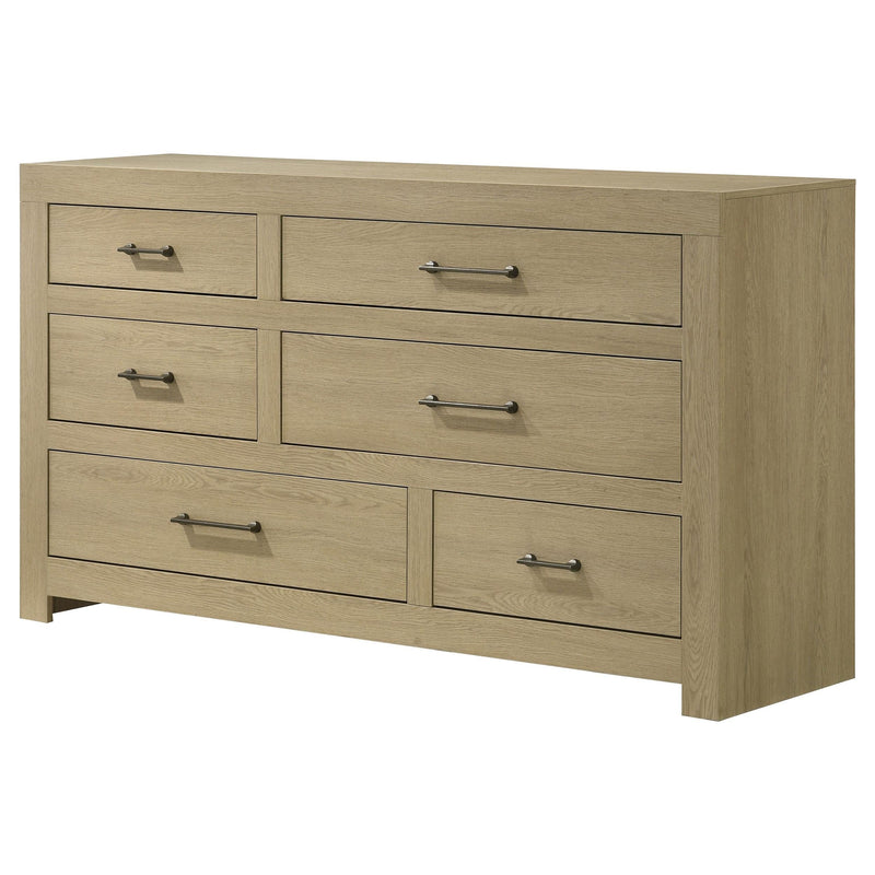 Hendricks 6-drawer Bedroom Dresser Storage Cabinet Light Oak - 222653