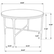 Hermas Round Genuine Marble Top Metal Coffee Table White - 710738