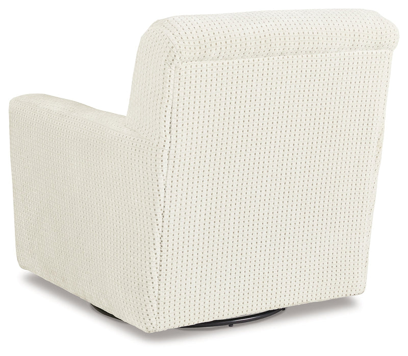 Herstow Ivory Swivel Glider Accent Chair - A3000365