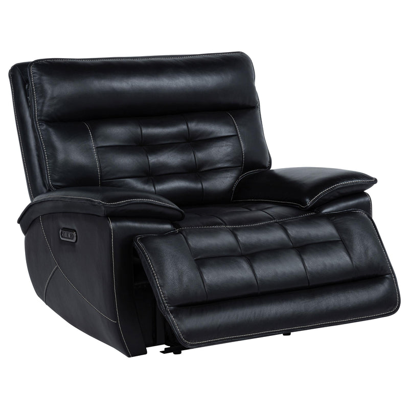 Hewitt Leather Upholstered Dual Power Recliner Chair Black - 609613PP