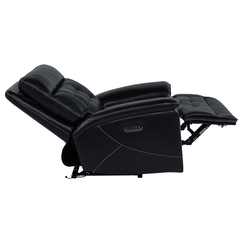Hewitt Leather Upholstered Dual Power Recliner Chair Black - 609613PP