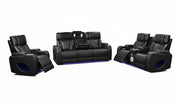 Hialeah Black Sofa & Loveseat & Chair - HIALEAH-BK-SLC