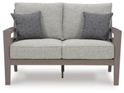 Hillside Barn Outdoor Sofa and Loveseat in Gray/Brown - PKG021258