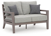 Hillside Barn Outdoor Sofa and Loveseat in Gray/Brown - PKG021258