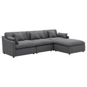 Hobson 4-piece Upholstered Modular Sectional Sofa Charcoal - 551455-SETB