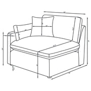 Hobson 4-piece Upholstered Modular Sectional Sofa Charcoal - 551455-SETB
