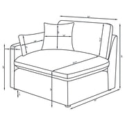 Hobson 4-piece Upholstered Modular Sectional Sofa Ivory - 551451-SETB