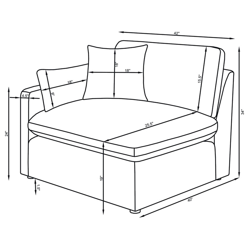 Hobson 5-piece Upholstered Modular Sectional Sofa Charcoal - 551455-SETA