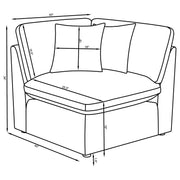 Hobson 5-piece Upholstered Modular Sectional Sofa Ivory - 551451-SETA