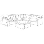 Hobson 6-piece Upholstered Modular Sectional Sofa Charcoal - 551455-SET