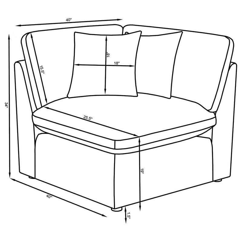 Hobson 6-piece Upholstered Modular Sectional Sofa Ivory - 551451-SET