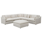 Hobson 6-piece Upholstered Modular Sectional Sofa Ivory - 551451-SET