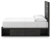 Hollivern Dark Gray Full Panel Bed with Storage - PCB2108B16